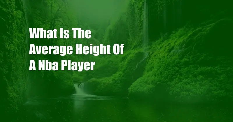 What Is The Average Height Of A Nba Player