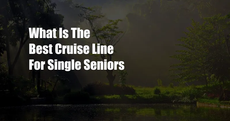 What Is The Best Cruise Line For Single Seniors