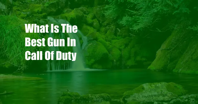 What Is The Best Gun In Call Of Duty