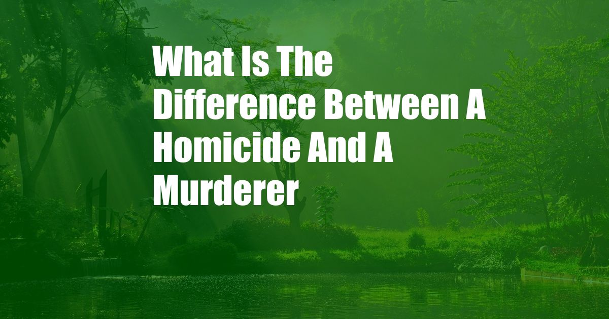 What Is The Difference Between A Homicide And A Murderer