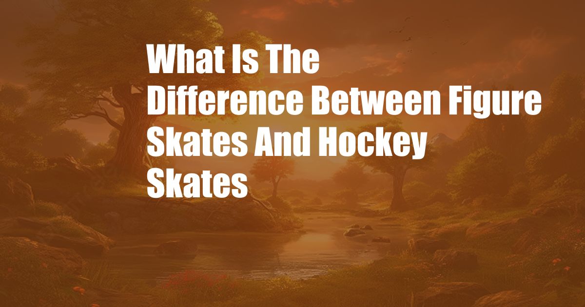 What Is The Difference Between Figure Skates And Hockey Skates