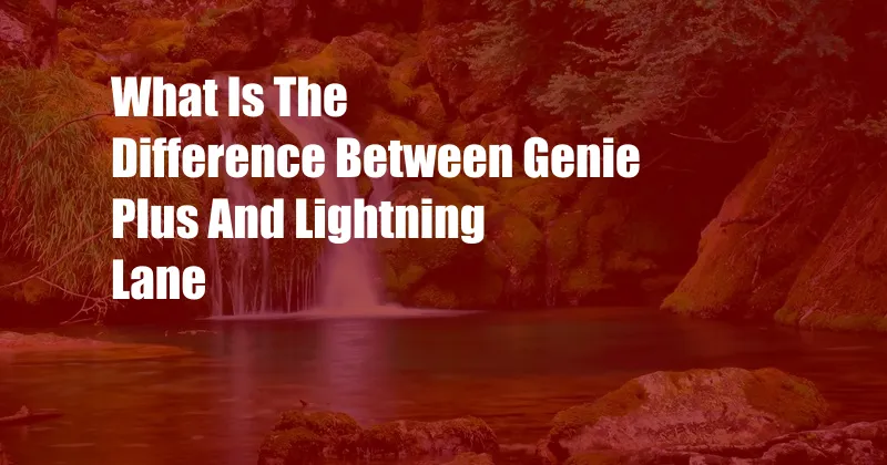 What Is The Difference Between Genie Plus And Lightning Lane