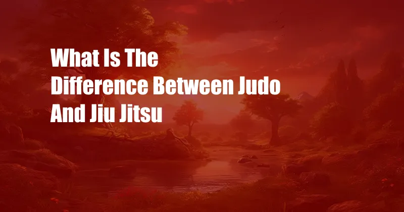 What Is The Difference Between Judo And Jiu Jitsu