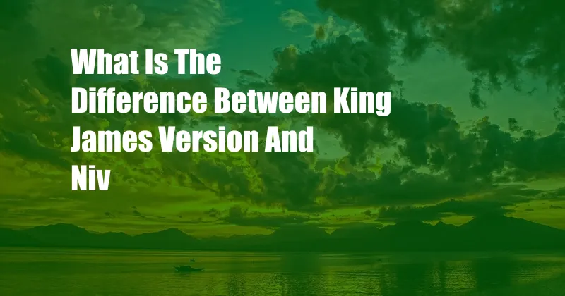 What Is The Difference Between King James Version And Niv