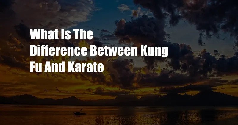 What Is The Difference Between Kung Fu And Karate