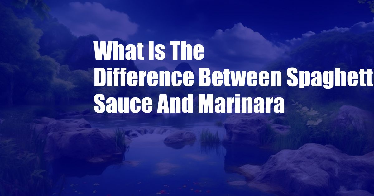 What Is The Difference Between Spaghetti Sauce And Marinara