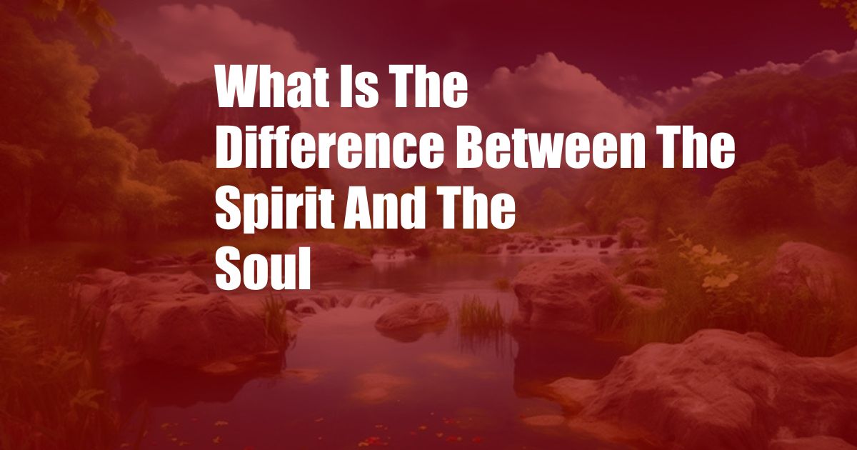 What Is The Difference Between The Spirit And The Soul