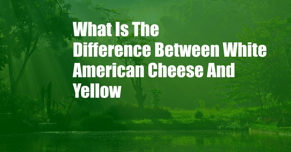 What Is The Difference Between White American Cheese And Yellow