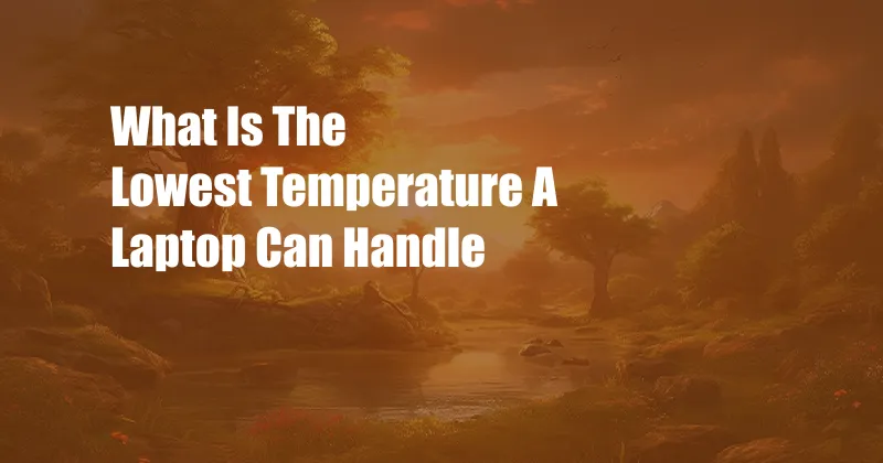 What Is The Lowest Temperature A Laptop Can Handle