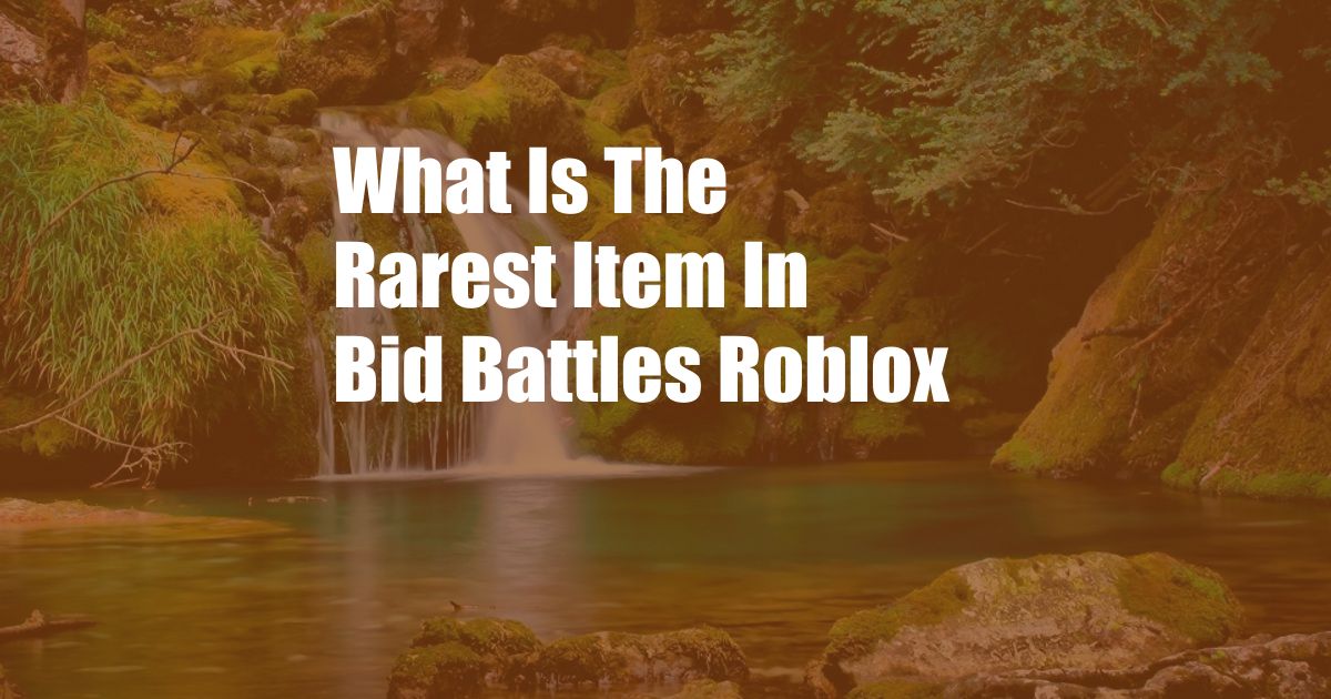 What Is The Rarest Item In Bid Battles Roblox