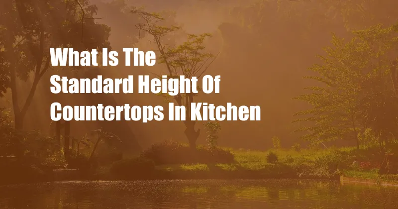 What Is The Standard Height Of Countertops In Kitchen