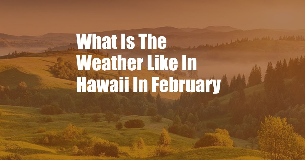 What Is The Weather Like In Hawaii In February