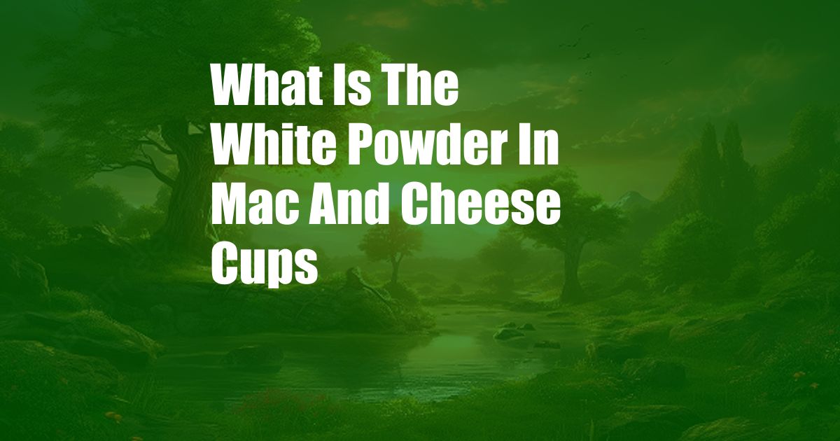 What Is The White Powder In Mac And Cheese Cups