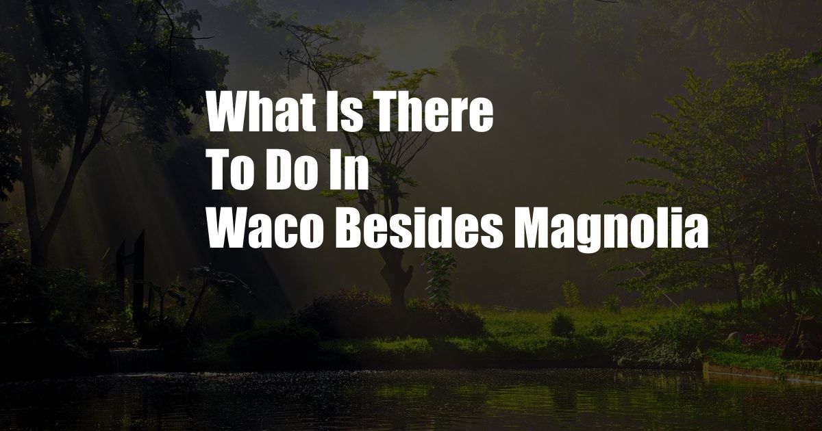 What Is There To Do In Waco Besides Magnolia