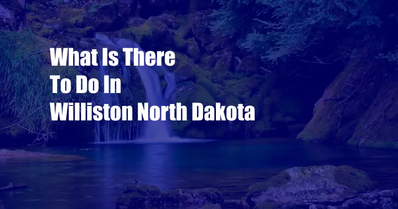 What Is There To Do In Williston North Dakota