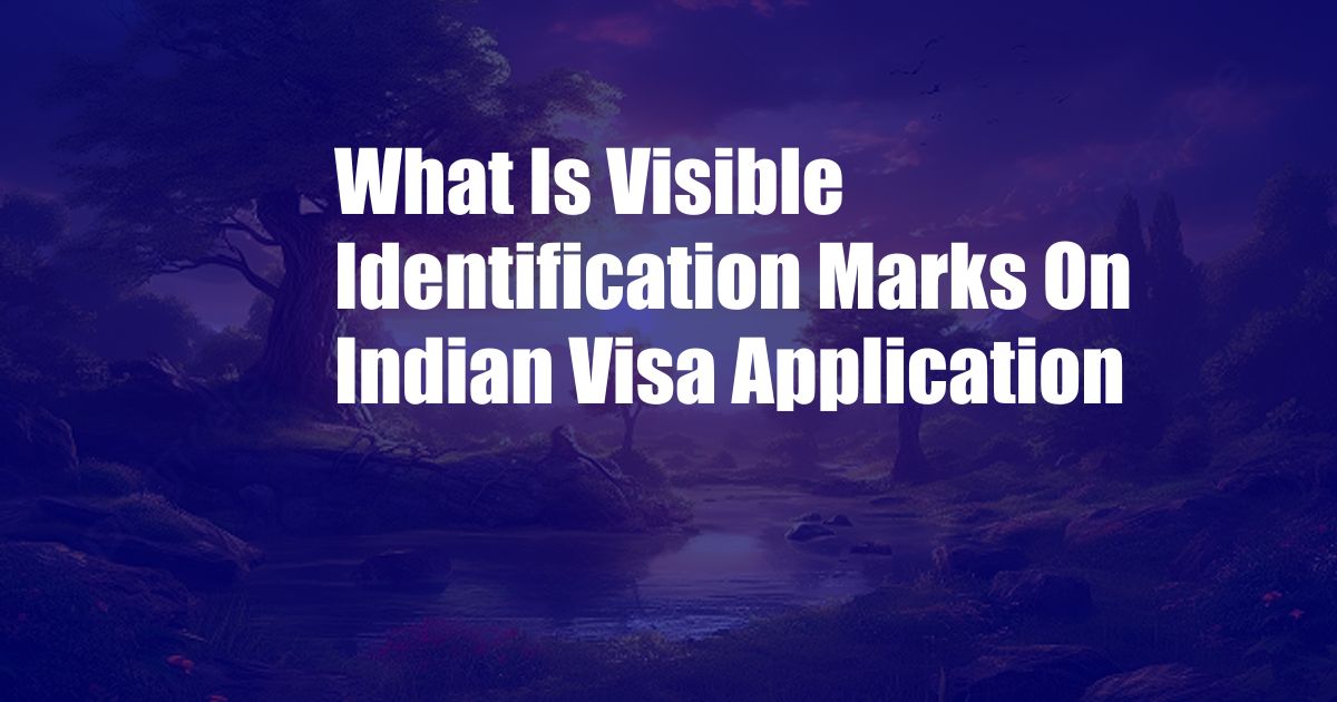 What Is Visible Identification Marks On Indian Visa Application