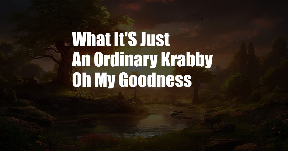 What It'S Just An Ordinary Krabby Oh My Goodness