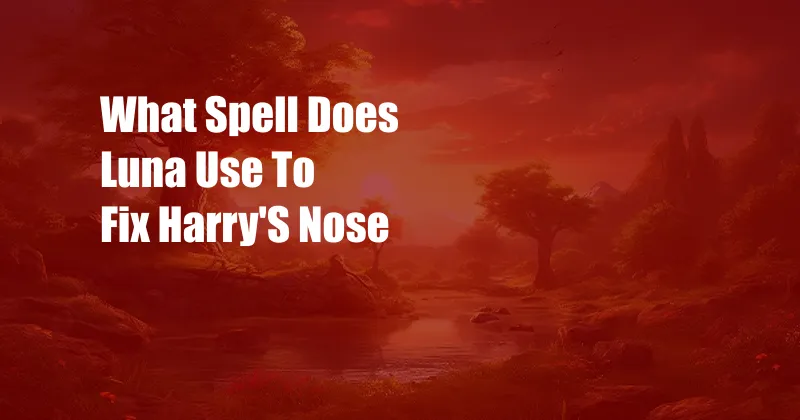 What Spell Does Luna Use To Fix Harry'S Nose