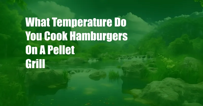 What Temperature Do You Cook Hamburgers On A Pellet Grill