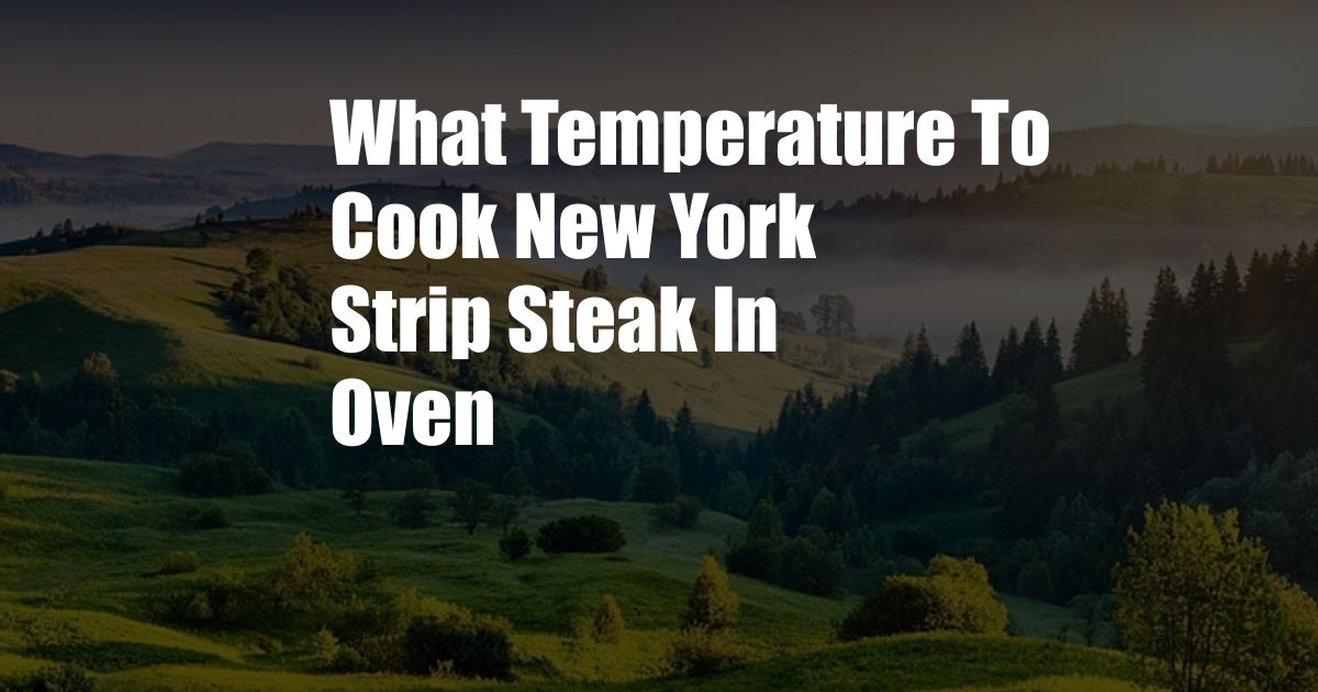 What Temperature To Cook New York Strip Steak In Oven