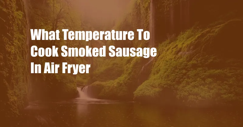 What Temperature To Cook Smoked Sausage In Air Fryer