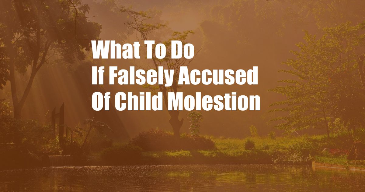 What To Do If Falsely Accused Of Child Molestion