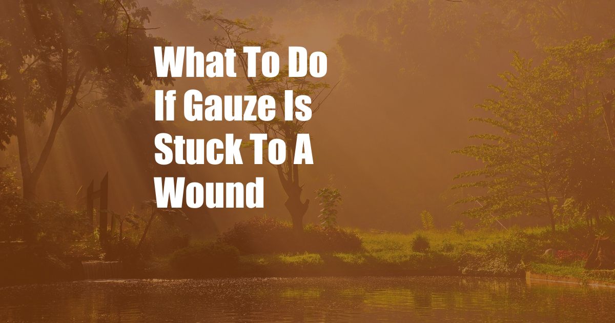 What To Do If Gauze Is Stuck To A Wound