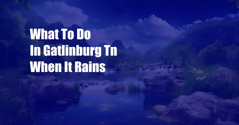 What To Do In Gatlinburg Tn When It Rains