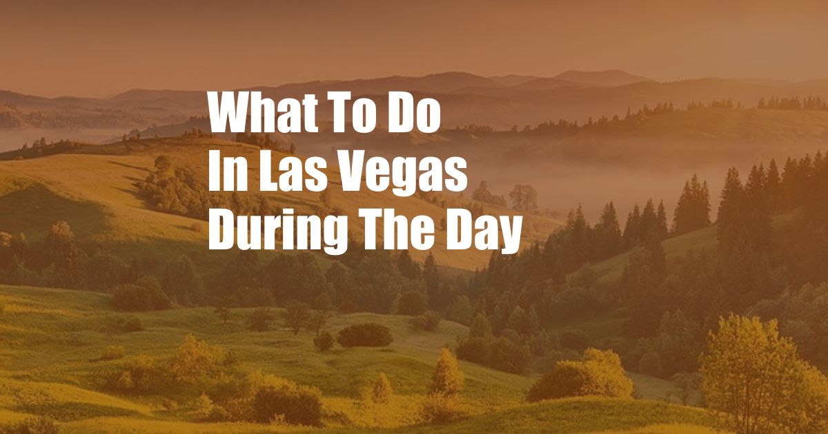 What To Do In Las Vegas During The Day