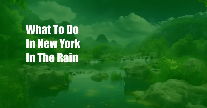 What To Do In New York In The Rain