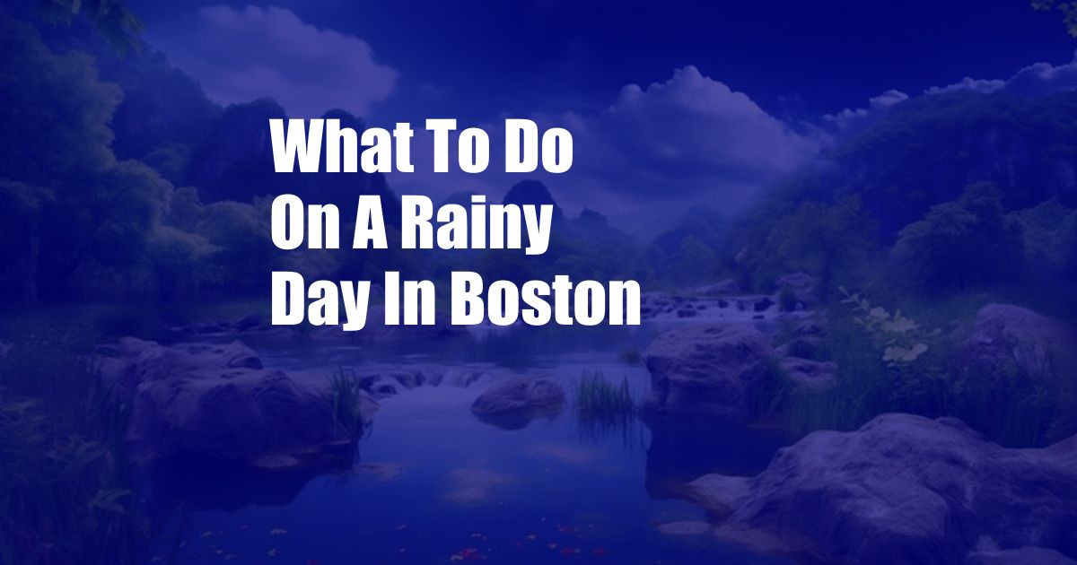 What To Do On A Rainy Day In Boston