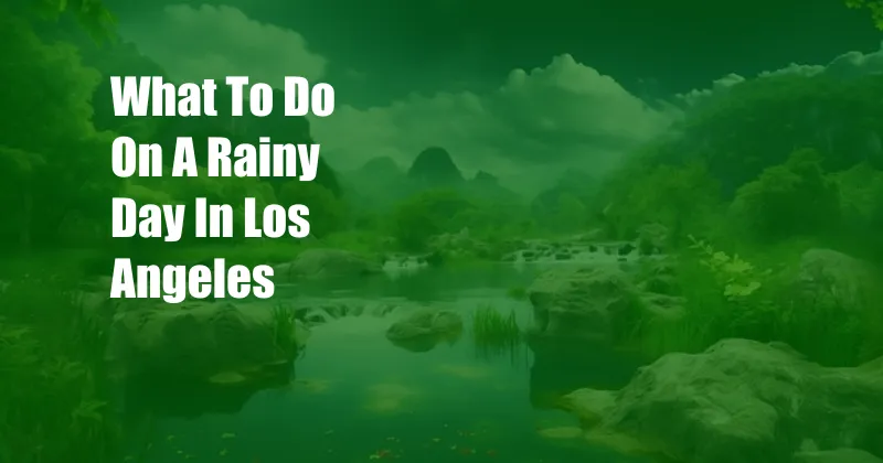 What To Do On A Rainy Day In Los Angeles