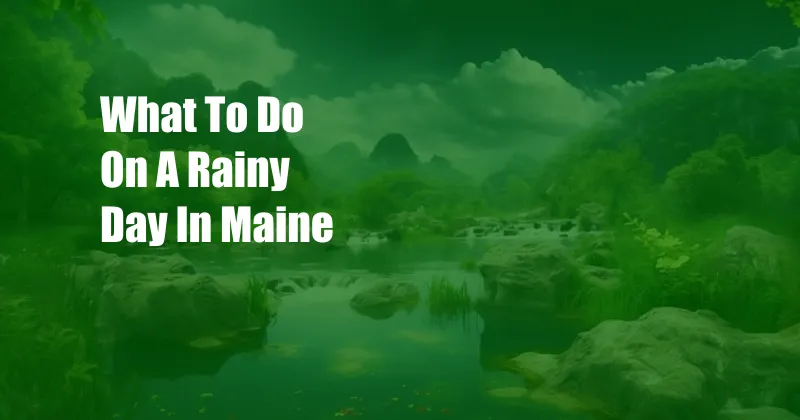 What To Do On A Rainy Day In Maine