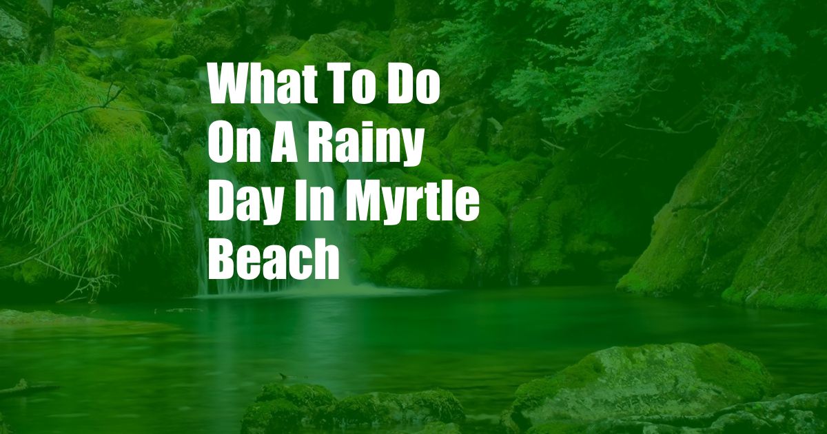 What To Do On A Rainy Day In Myrtle Beach