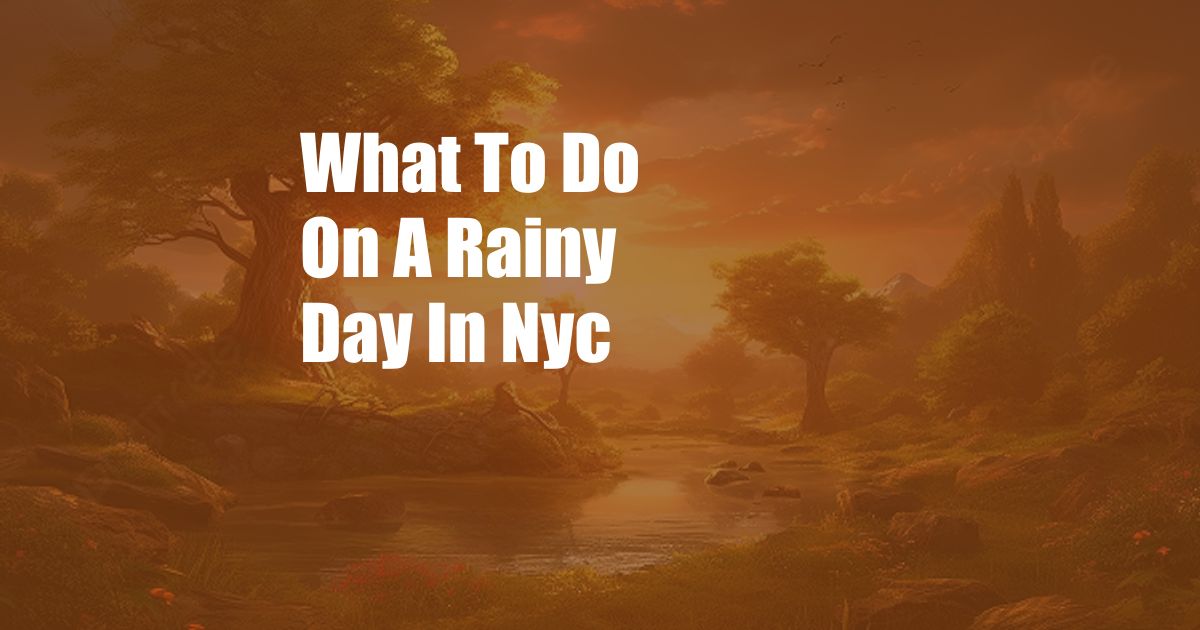 What To Do On A Rainy Day In Nyc