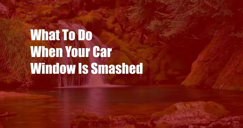 What To Do When Your Car Window Is Smashed