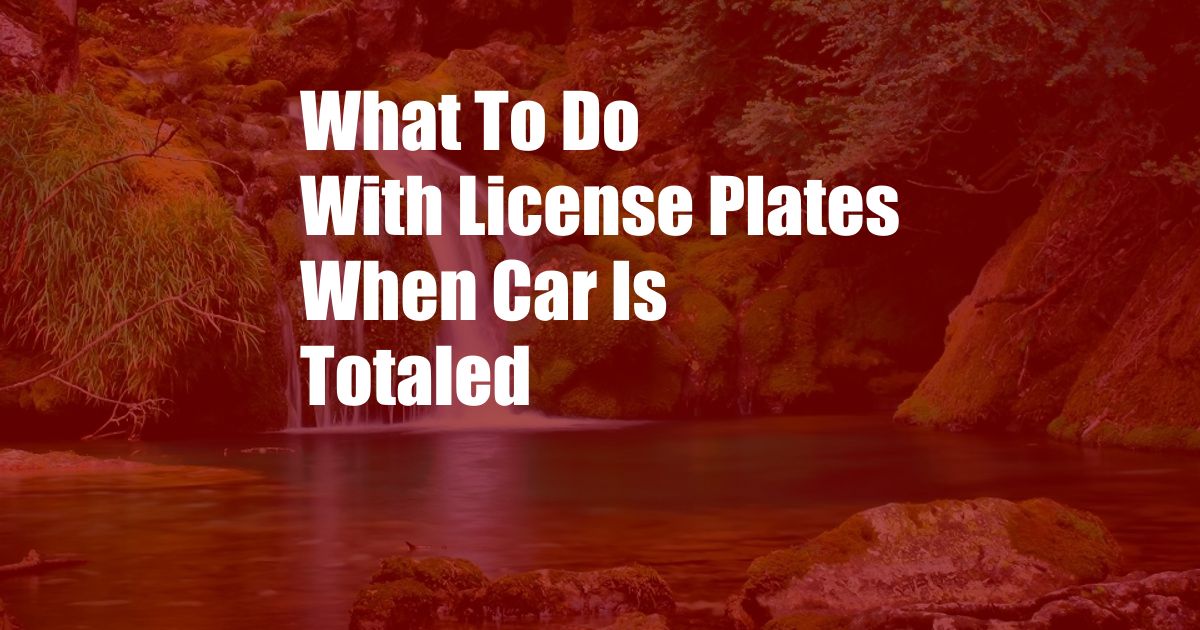 What To Do With License Plates When Car Is Totaled