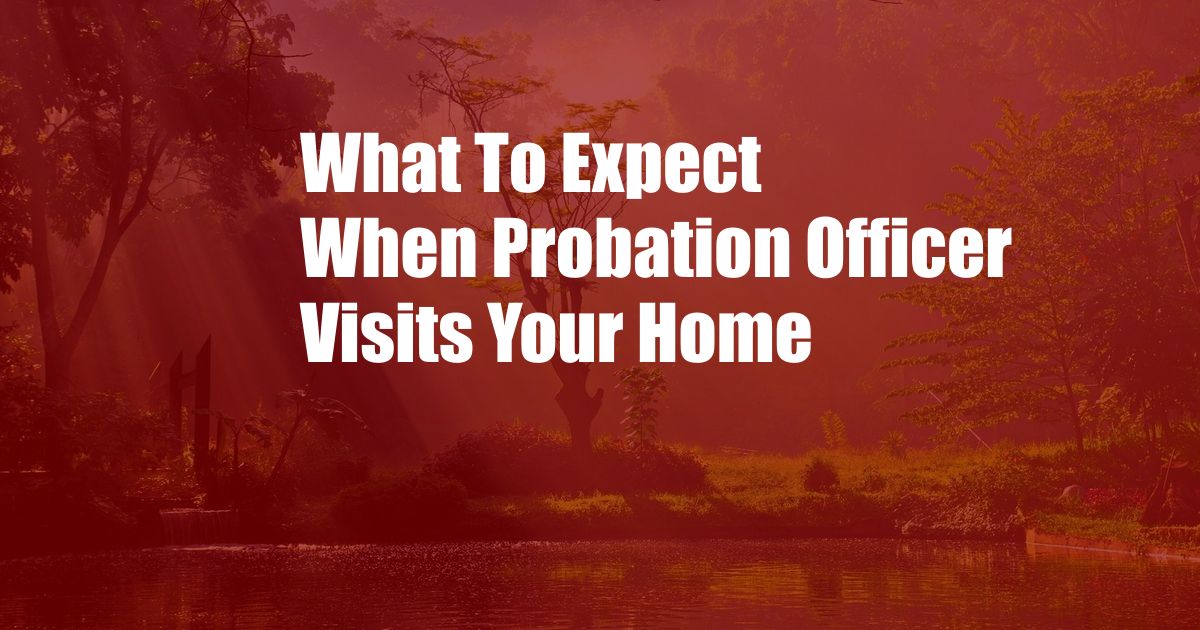 What To Expect When Probation Officer Visits Your Home