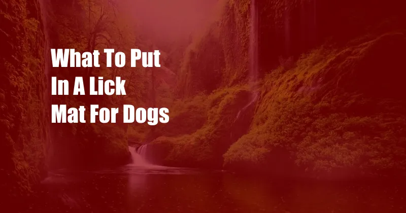 What To Put In A Lick Mat For Dogs