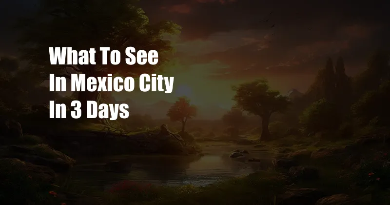 What To See In Mexico City In 3 Days