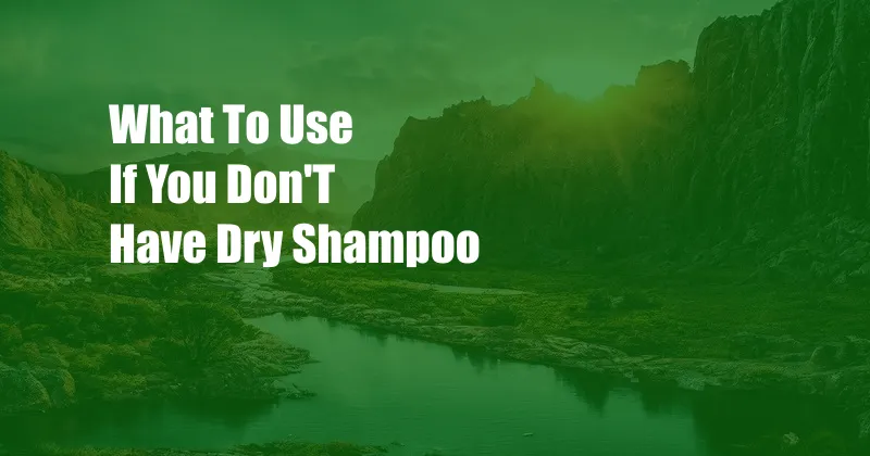 What To Use If You Don'T Have Dry Shampoo