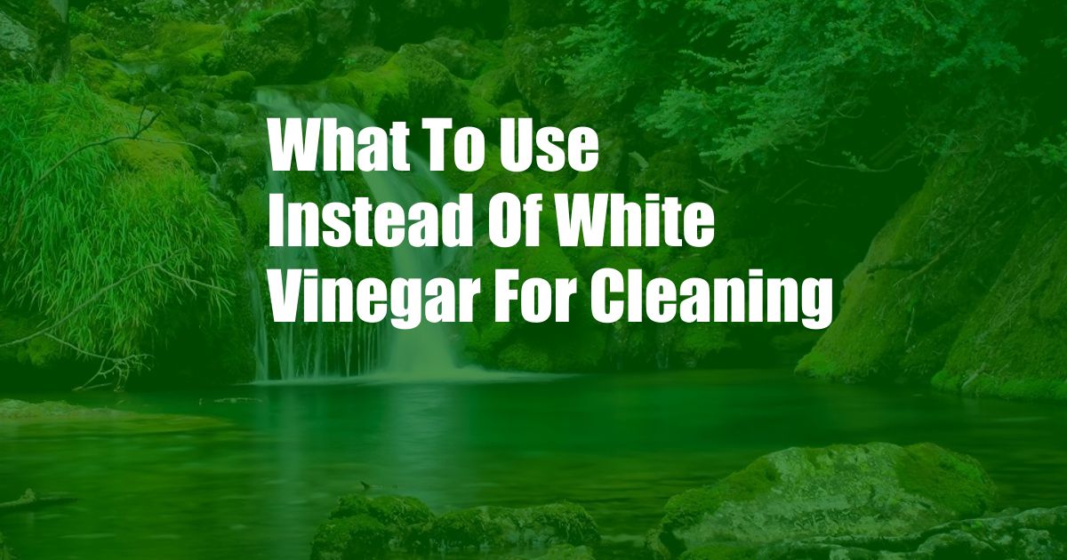 What To Use Instead Of White Vinegar For Cleaning