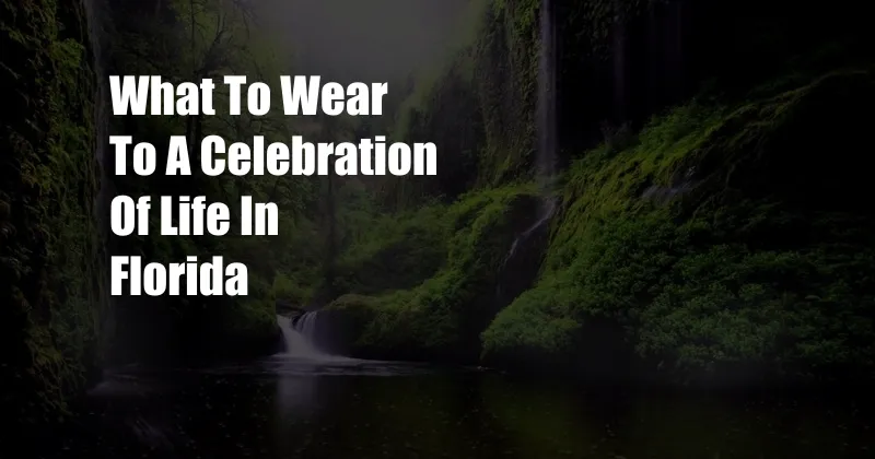 What To Wear To A Celebration Of Life In Florida