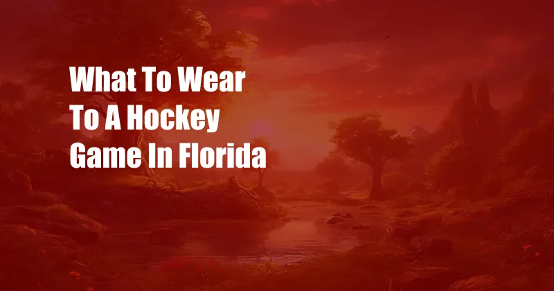 What To Wear To A Hockey Game In Florida