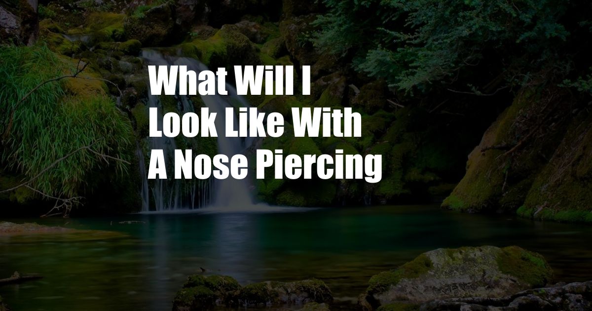 What Will I Look Like With A Nose Piercing