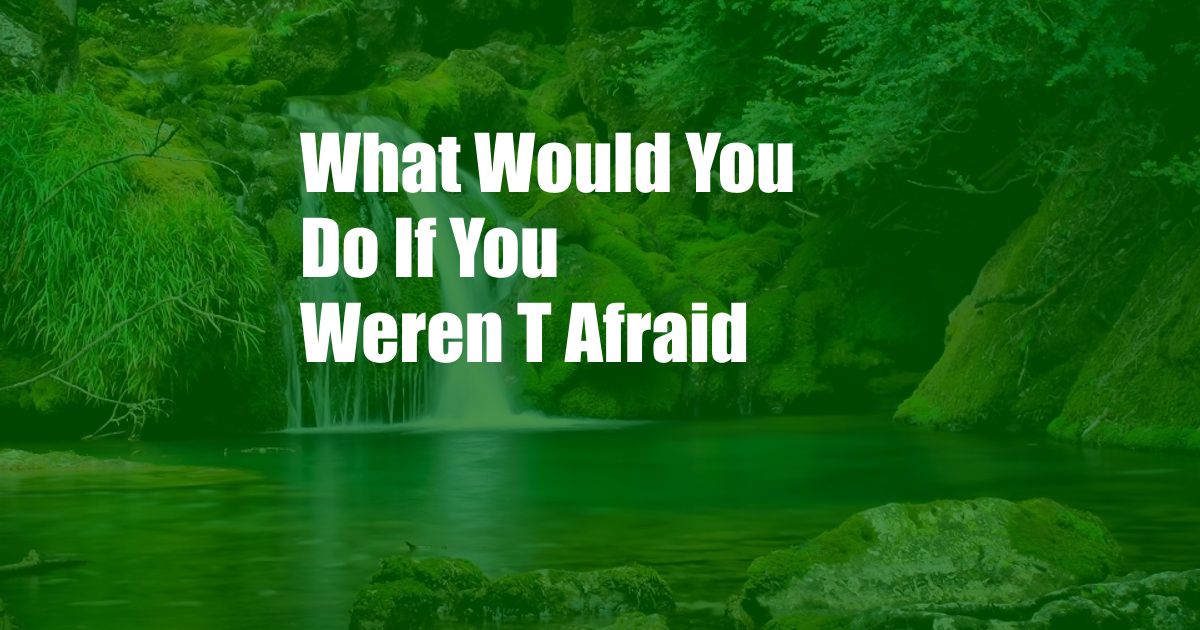 What Would You Do If You Weren T Afraid