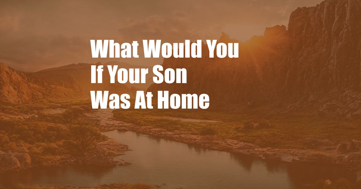 What Would You If Your Son Was At Home