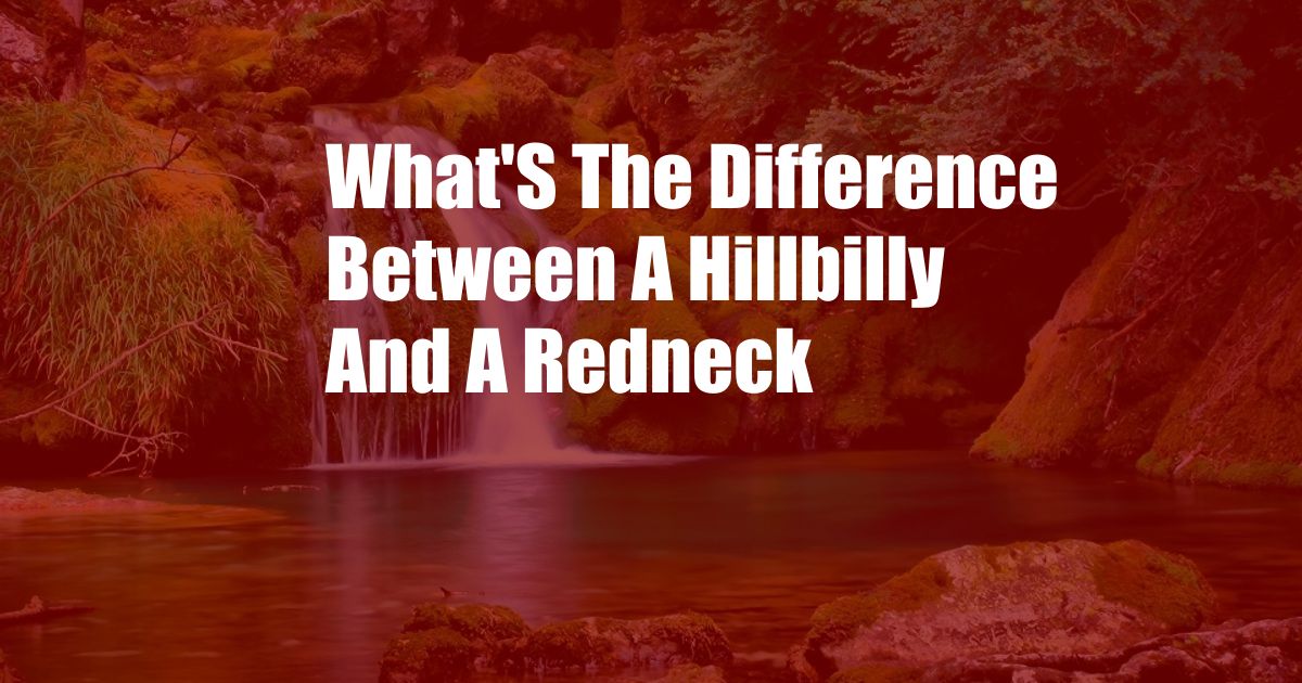 What'S The Difference Between A Hillbilly And A Redneck