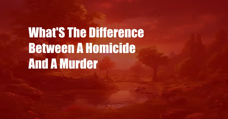 What'S The Difference Between A Homicide And A Murder