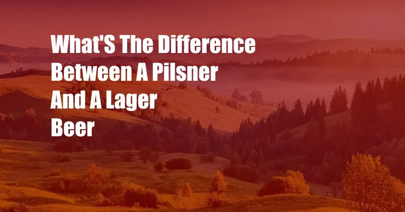 What'S The Difference Between A Pilsner And A Lager Beer